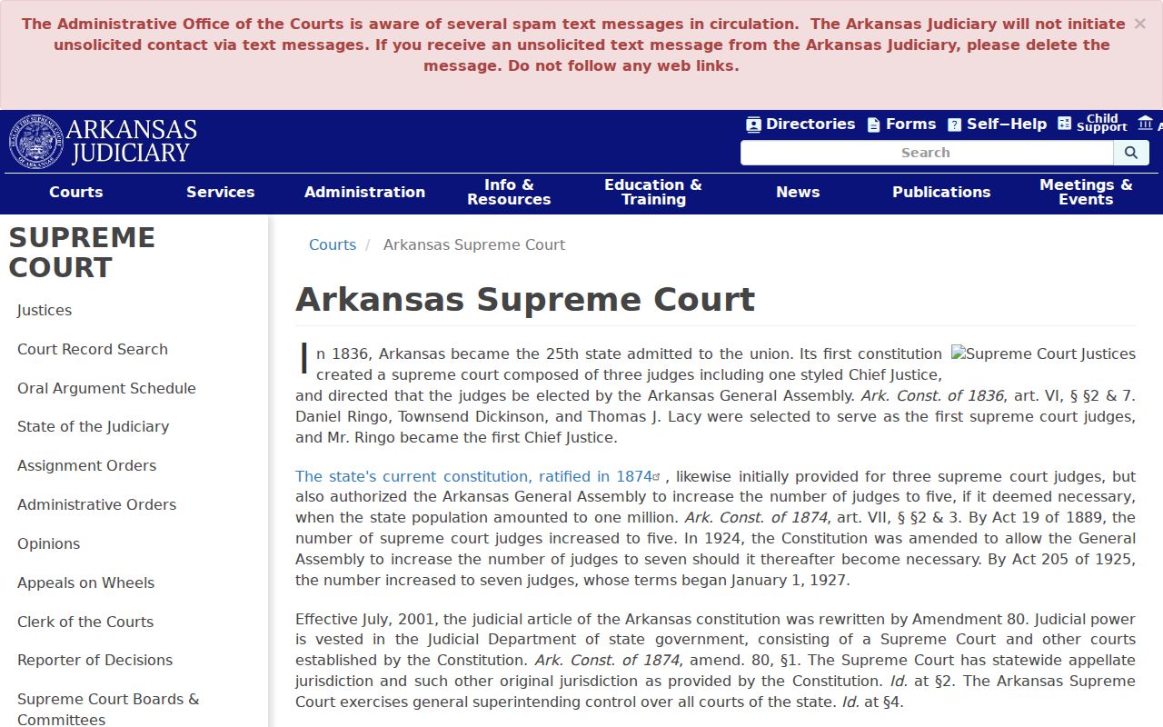 Arkansas Supreme Court information for Franklin County civil docket review
