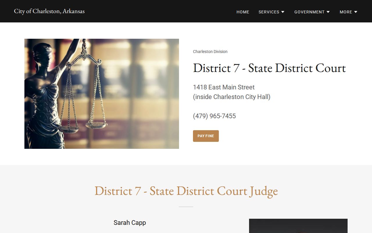 Franklin County court schedule listing for Charleston District Court