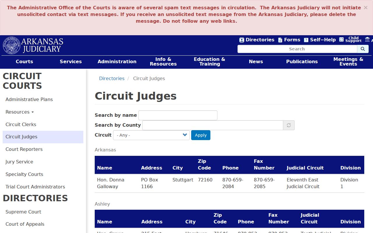 Franklin County court docket current circuit judges directory